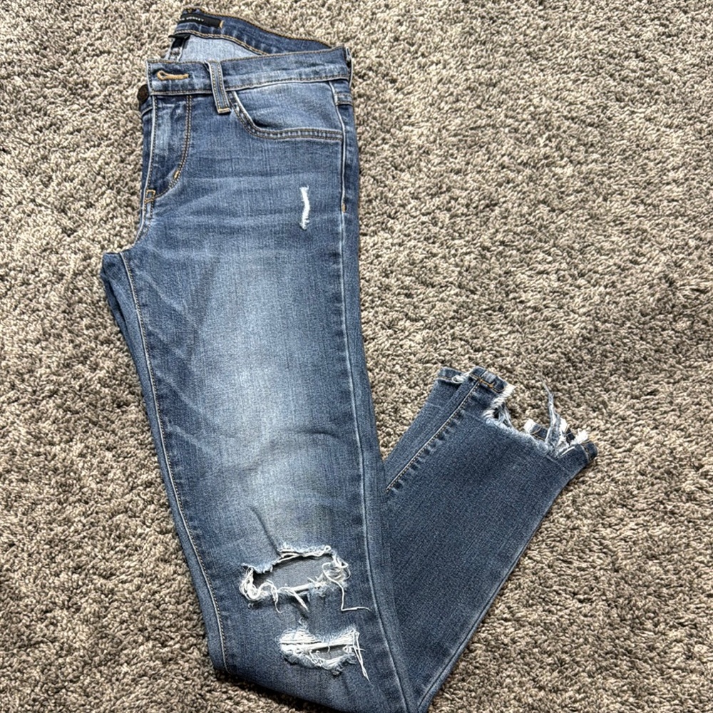 Flying Monkey Distressed Mid Rise Ankle Skinny